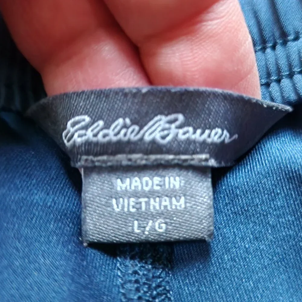 Eddie Bauer Navy Elastic Waist Tennis Skirt With Front Pockets Size Large
